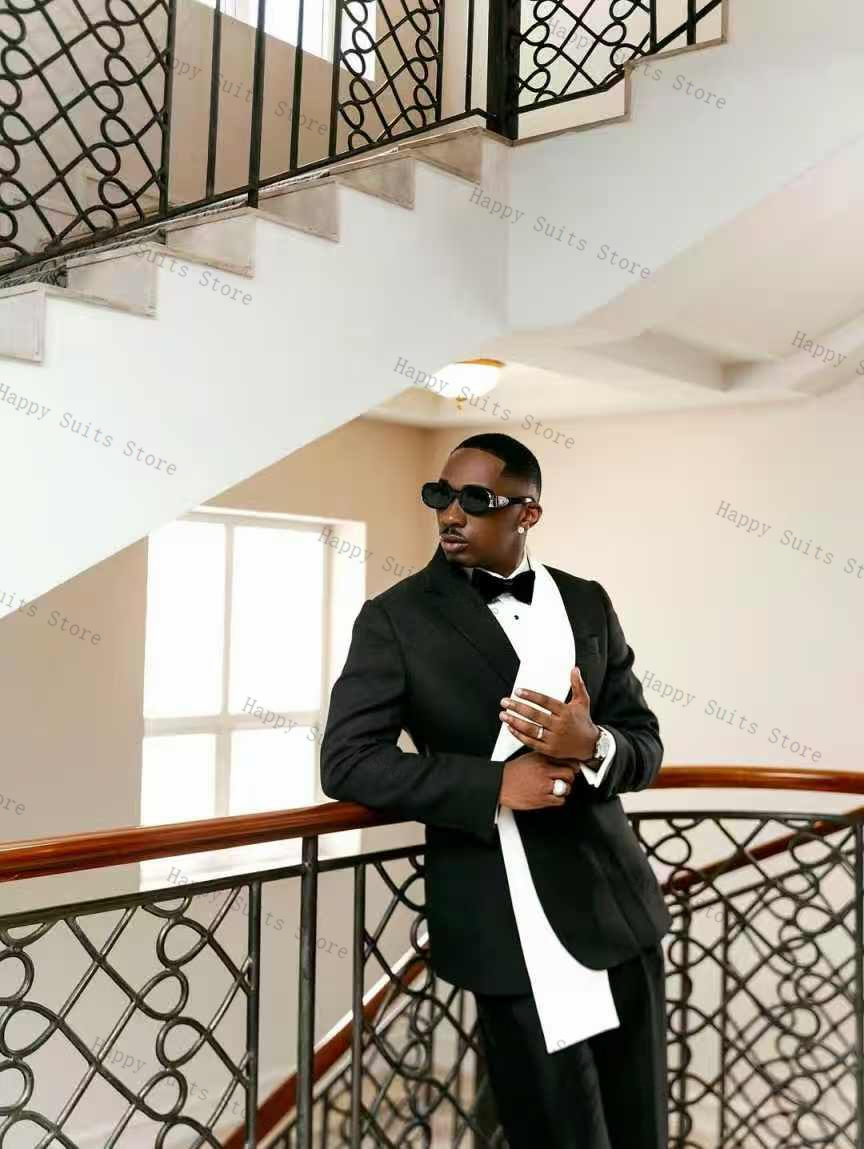 Men Formal Wear Black And White - Traje de Hombre Blanco y Negro