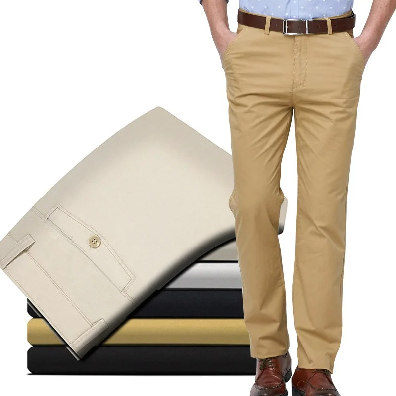 Khaki Formal Wear Men - Pantalón Casual de Algodón 100% para