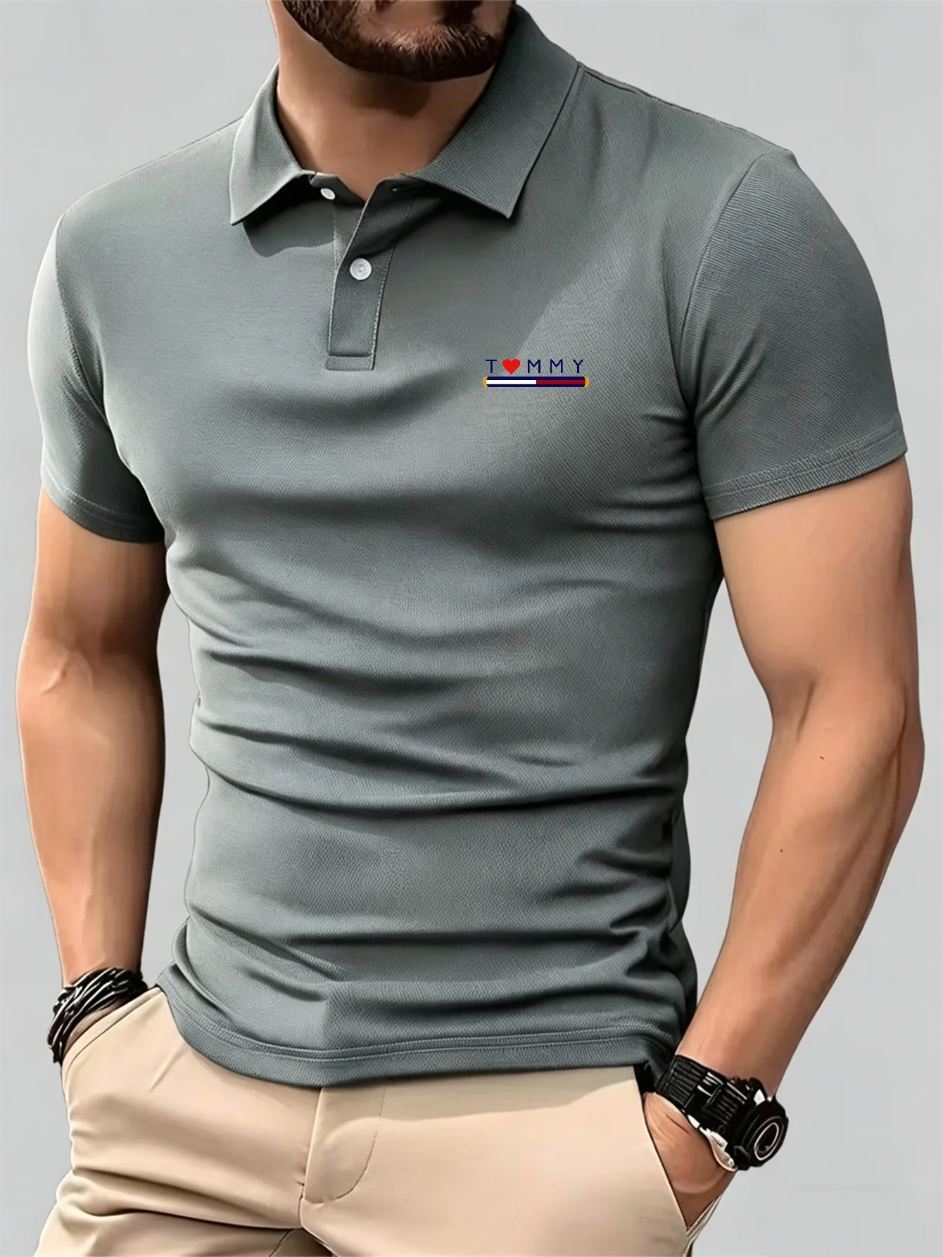 Men'S Formal Wear Rental - Nueva Camisa Polo Transpirable de Manga