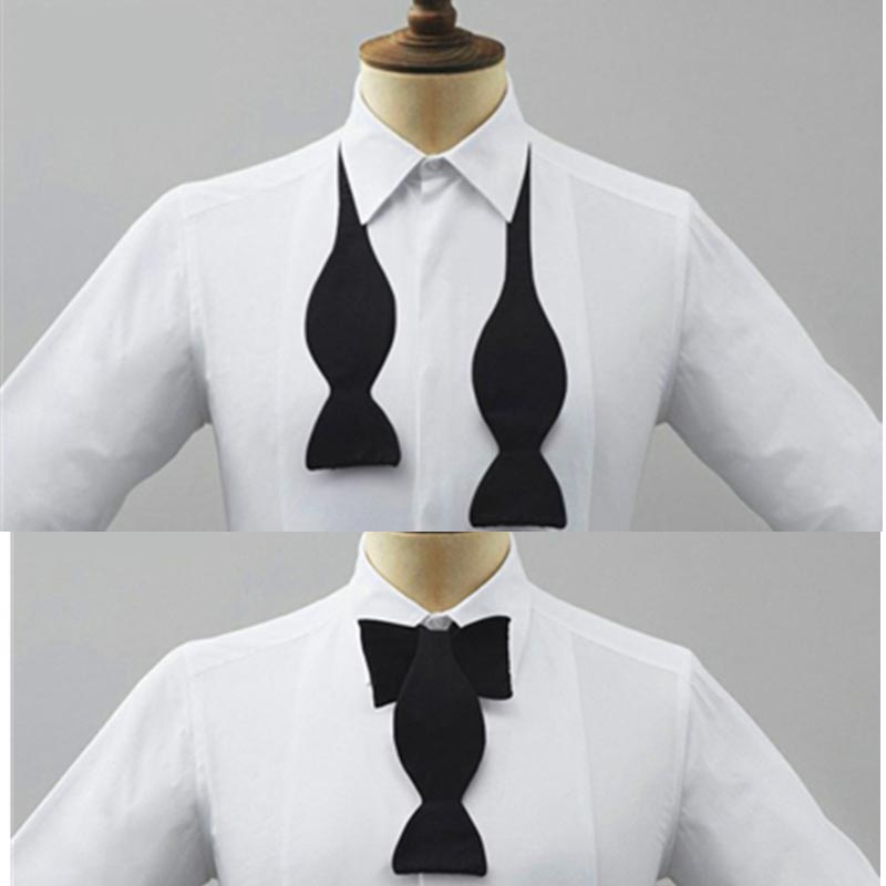 Men Formal Wear Black And White - Corbata de lazo ajustable para hombre,