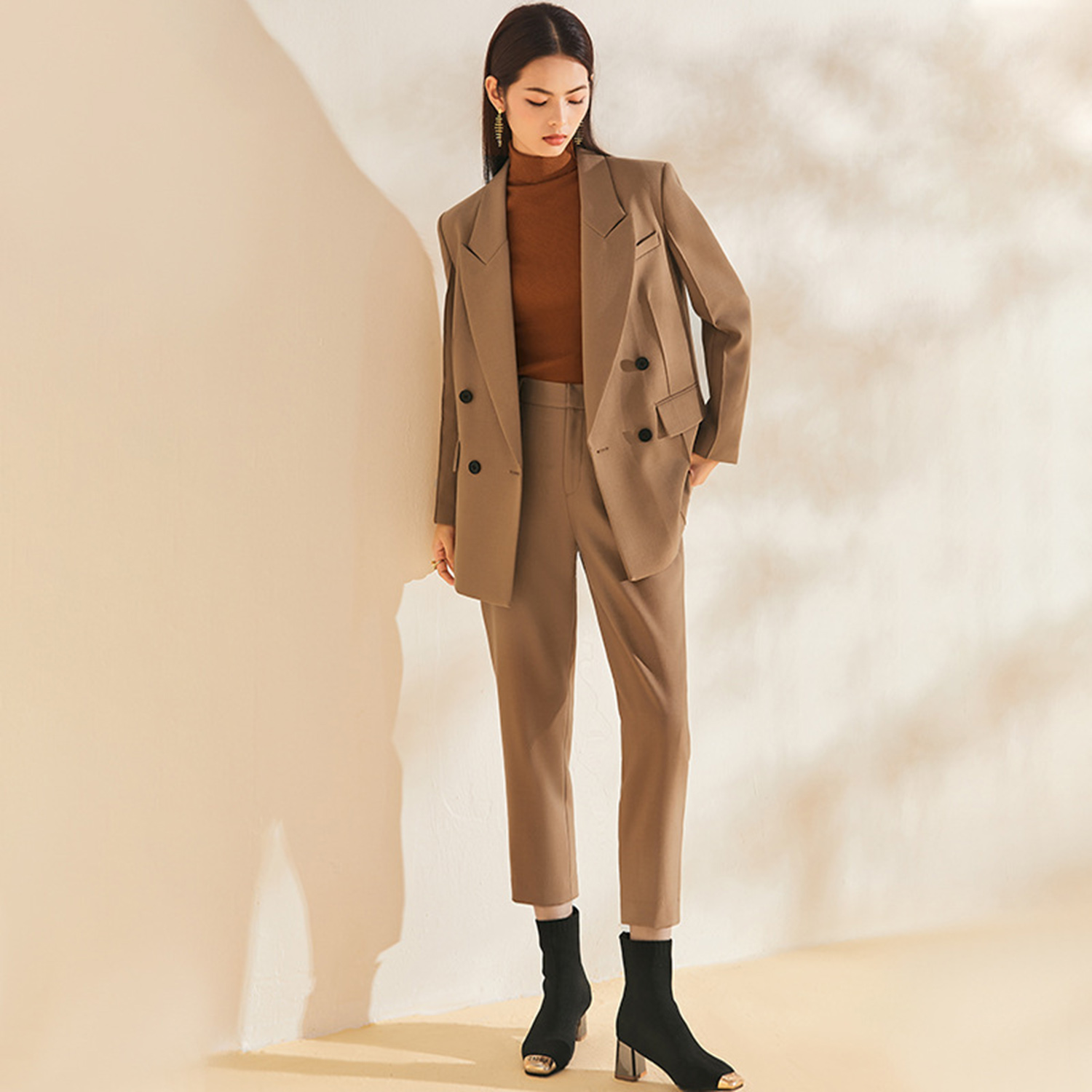 Double Breasted Blazer - Traje de Mujer Allingentle, Traje de