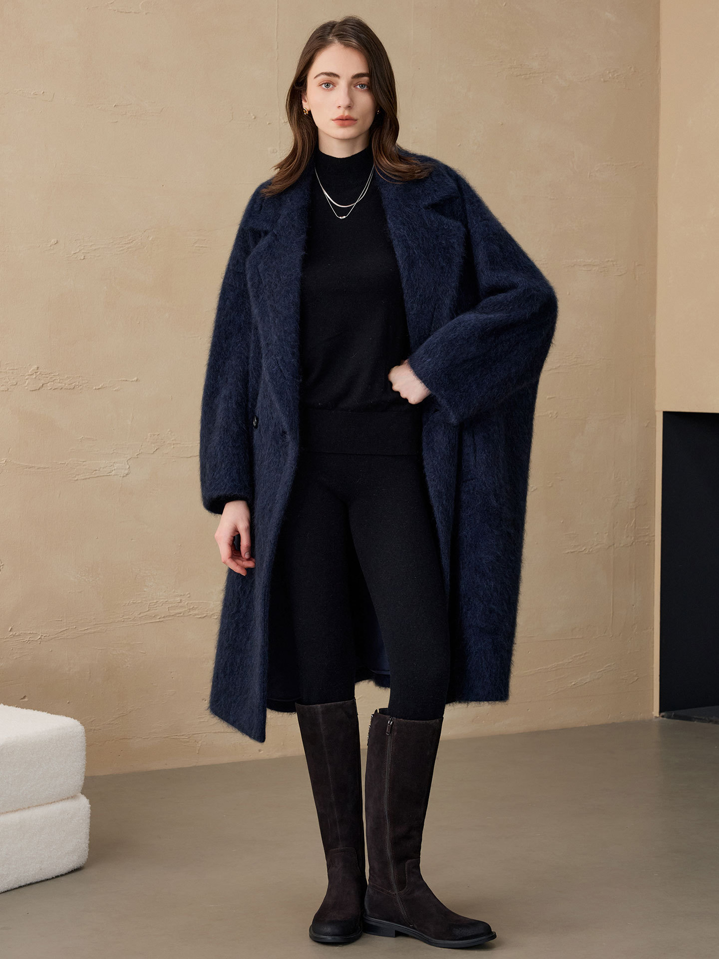 Double Breasted Blazer - Blazer de Mujer Allingentle, Chaqueta Larga