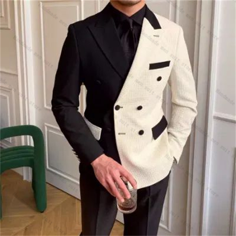 Men Formal Wear Black And White - Trajes de hombre blancos y negros,