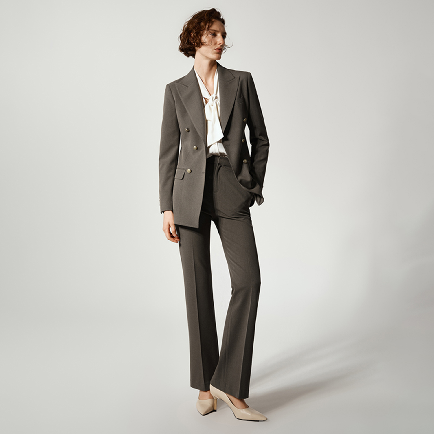 Double Breasted Blazer - Allingentle-traje pantalón para mujer, conjunto de
