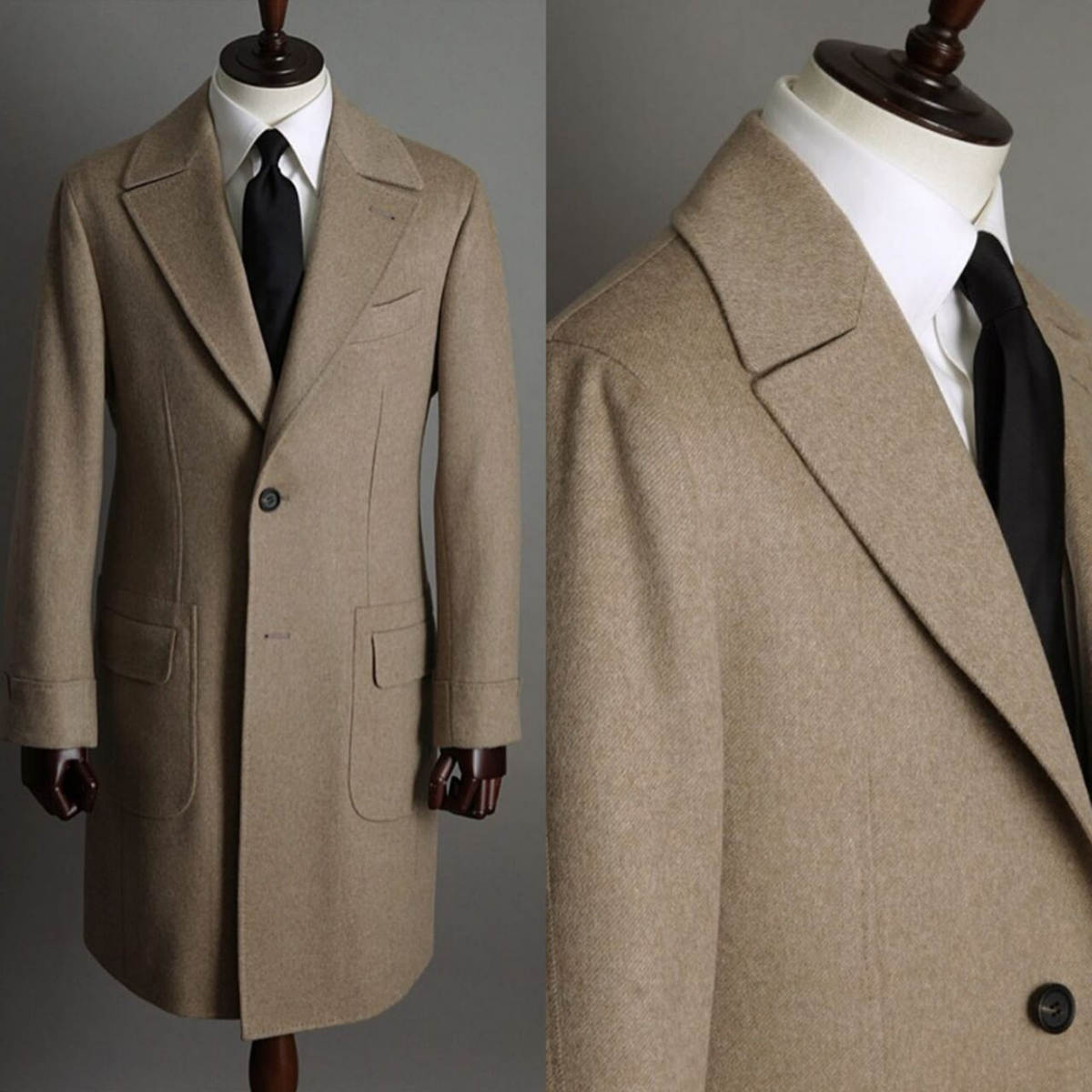Khaki Formal Wear Men - Chaqueta Vintage Caqui para Hombre, Traje