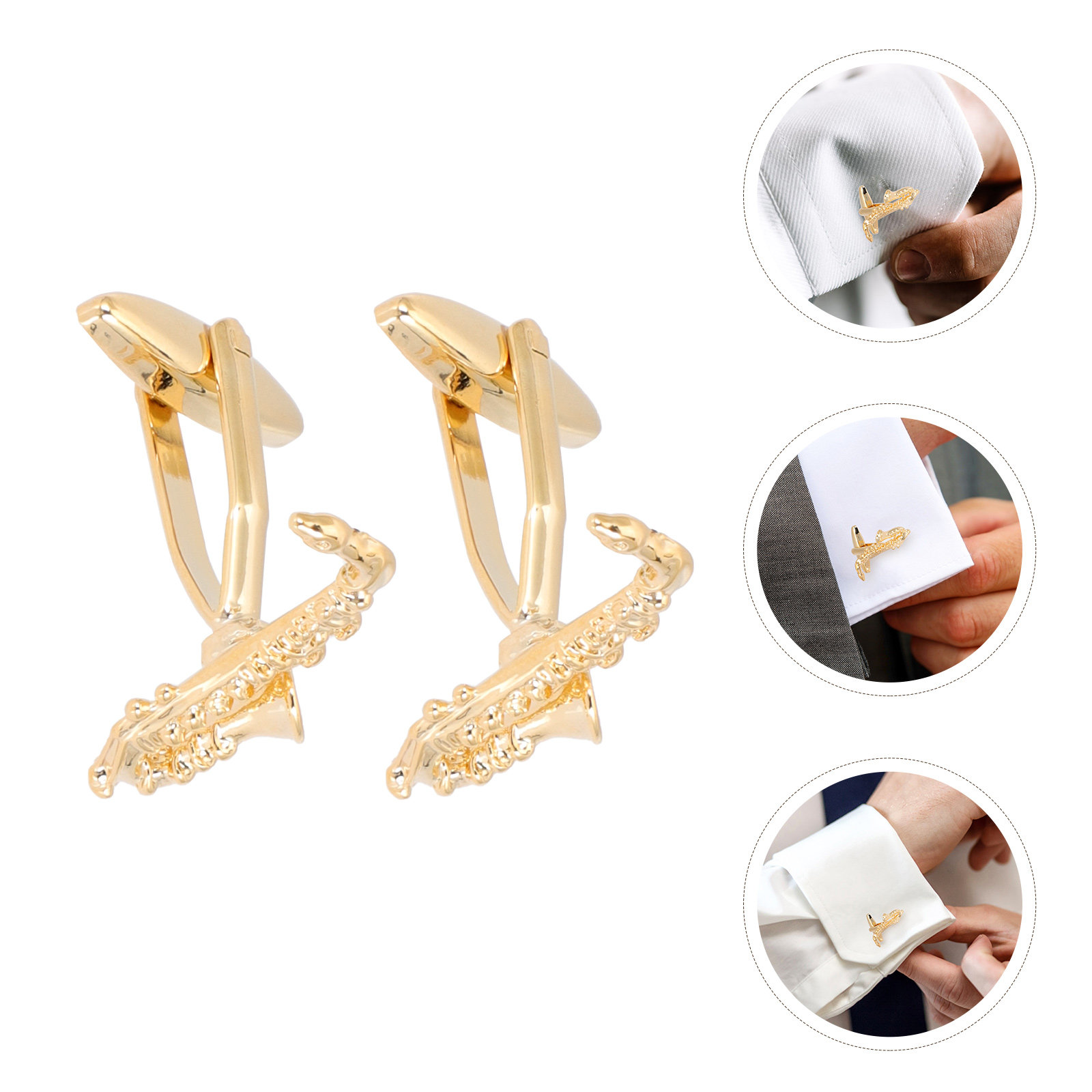 Men'S Formal Wear Accessories - 1 par de gemelos de saxofón