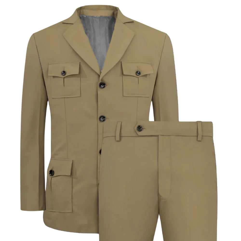 Traje de Hombre Casual Color C - Khaki Formal Wear Men reseña y precio