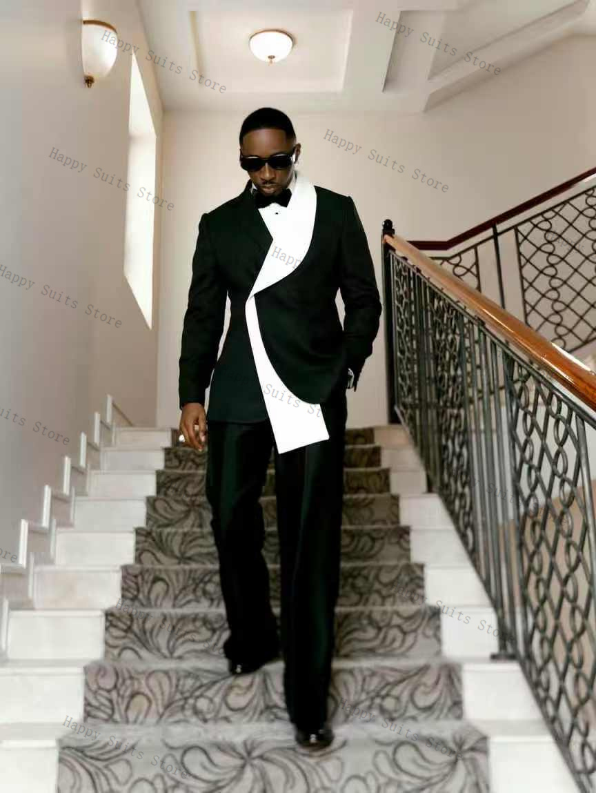 Traje de Hombre Blanco y Negro - Men Formal Wear Black And White reseña y precio