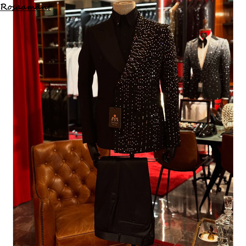 Conjunto de traje de boda negr - Men Formal Wear Black And White reseña y precio