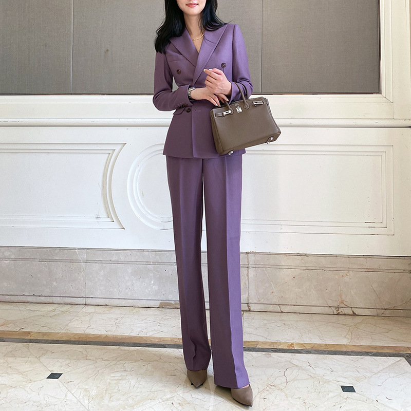 Traje de Pantalón Morado para  - Double Breasted Blazer reseña y precio