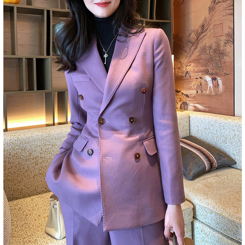 Traje de Pantalón Morado para  - Double Breasted Blazer reseña y precio