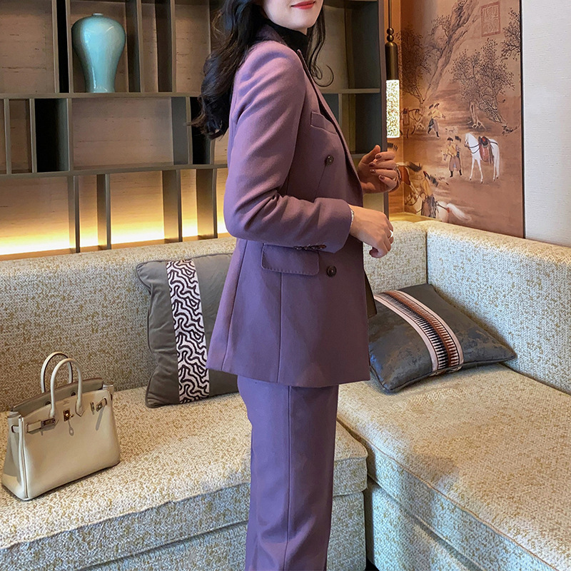 Traje de Pantalón Morado para  - Double Breasted Blazer reseña y precio