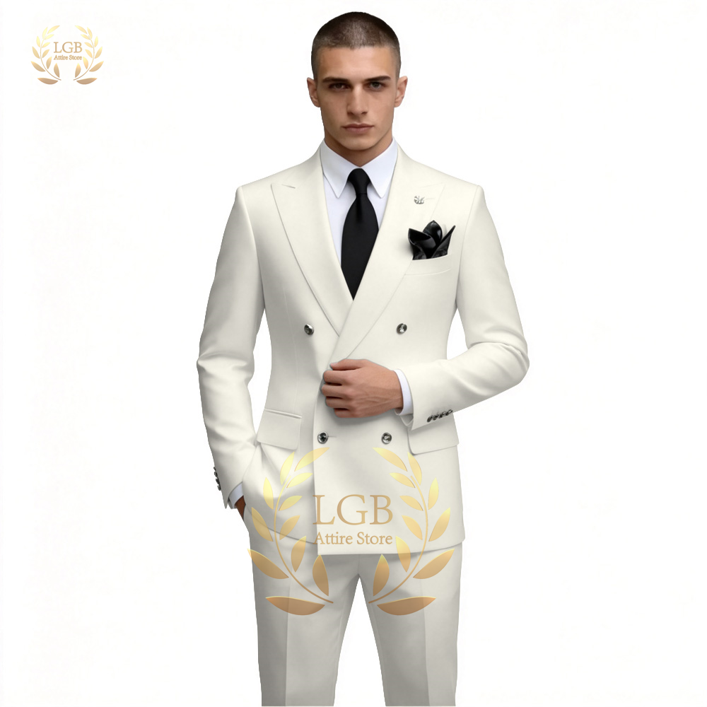 Traje de hombre blanco de dobl - Men Formal Wear For Dinner reseña y precio