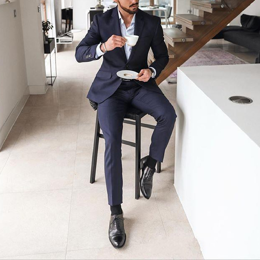 Traje de Esmoquin Azul Marino  - Men Formal Wear For Dinner reseña y precio