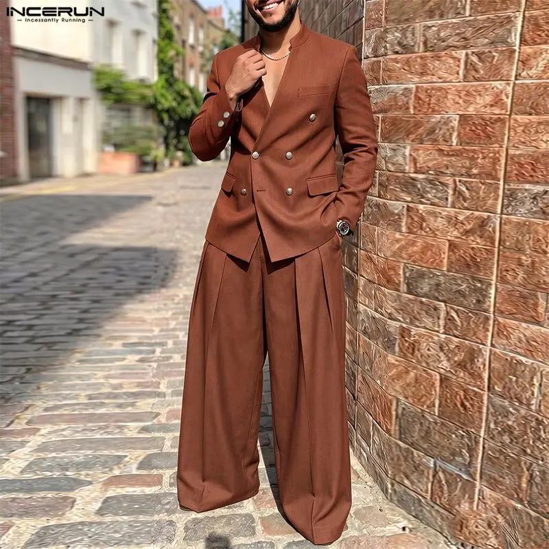 Conjuntos para Hombre INCERUN, - Double Breasted Blazer reseña y precio