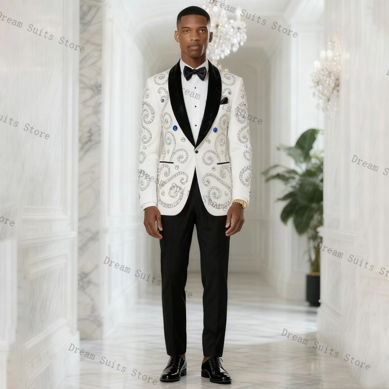 Traje Blanco para Hombre de 2  - Men Formal Wear Black And White reseña y precio