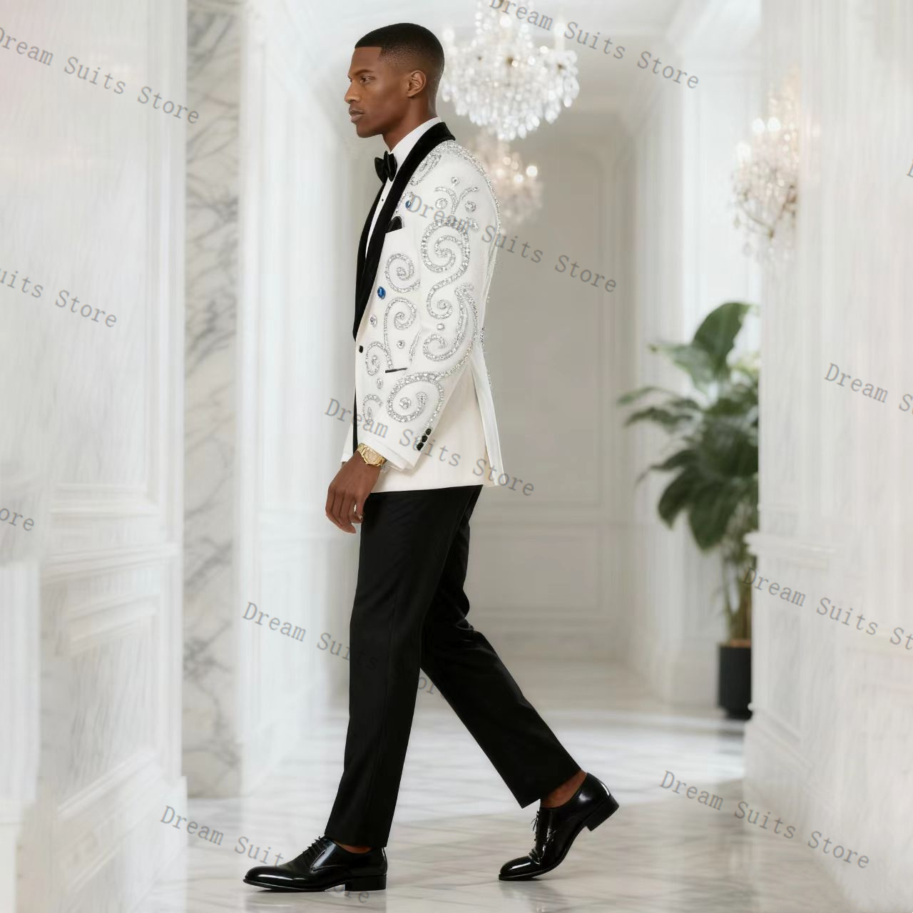 Traje Blanco para Hombre de 2  - Men Formal Wear Black And White reseña y precio