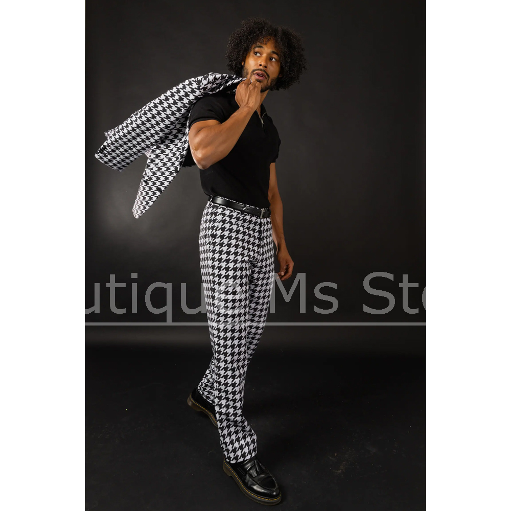 Traje de pata de gallo blanco  - Men Formal Wear Black And White reseña y precio