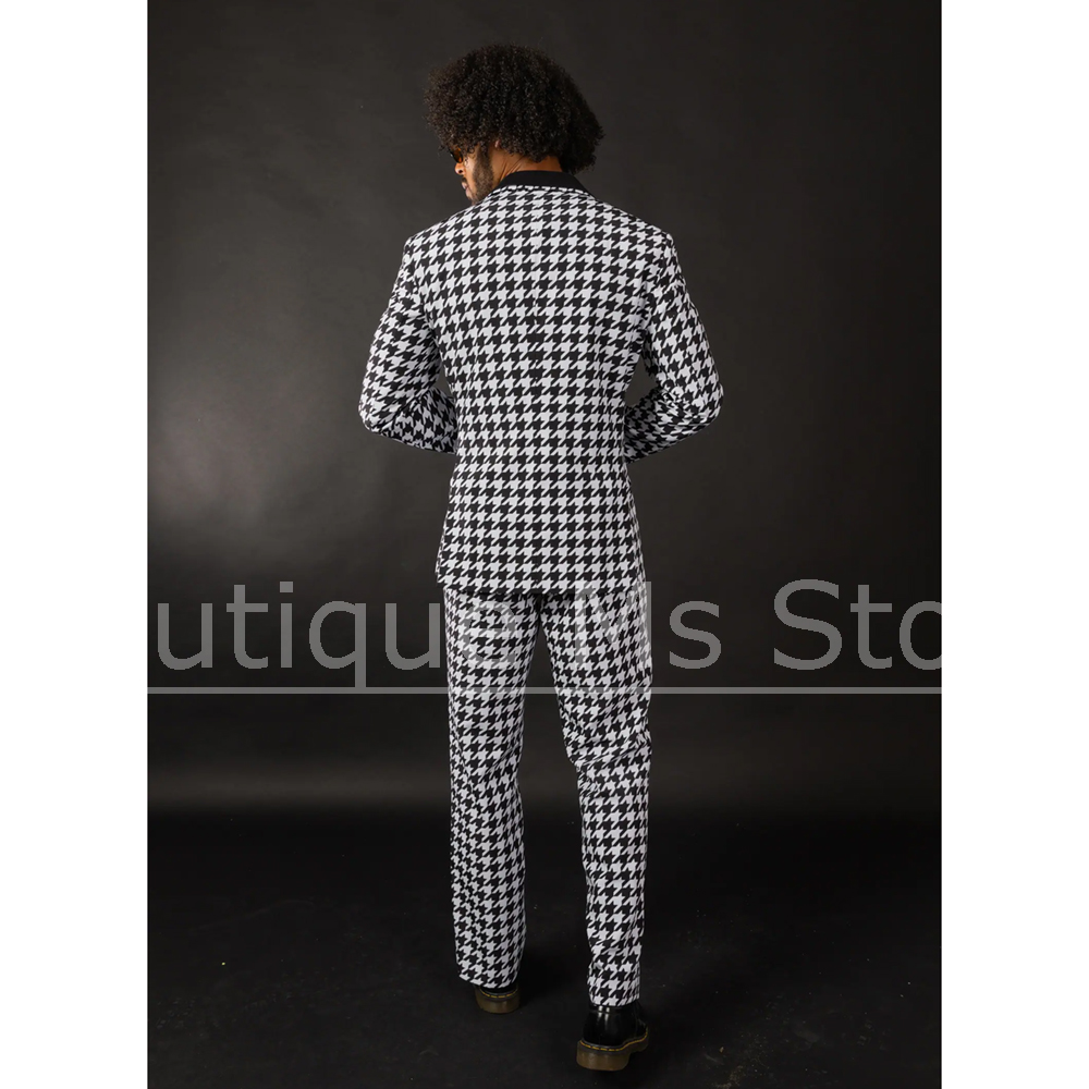 Traje de pata de gallo blanco  - Men Formal Wear Black And White reseña y precio