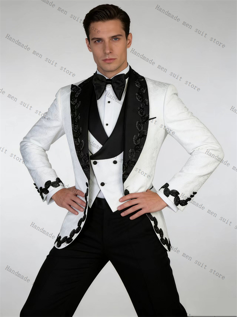 Traje de Hombre Blanco y Negro - Men Formal Wear Black And White reseña y precio