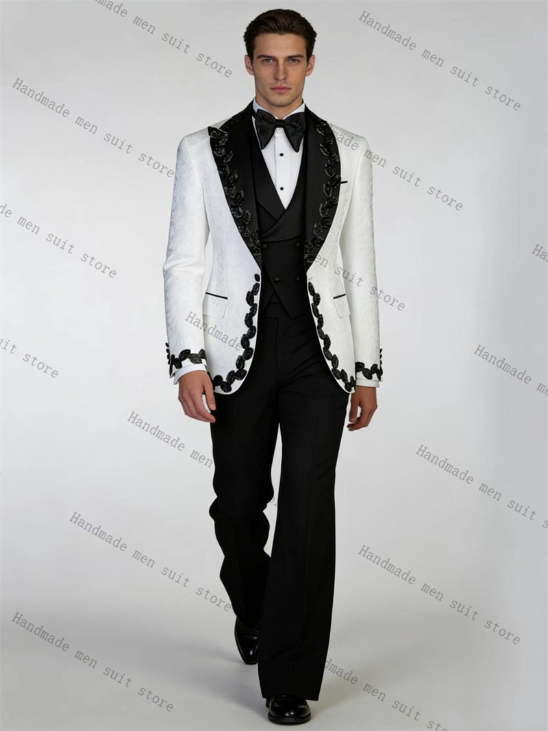 Traje de Hombre Blanco y Negro - Men Formal Wear Black And White reseña y precio