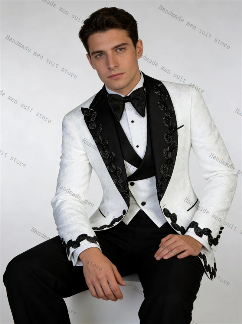 Traje de Hombre Blanco y Negro - Men Formal Wear Black And White reseña y precio