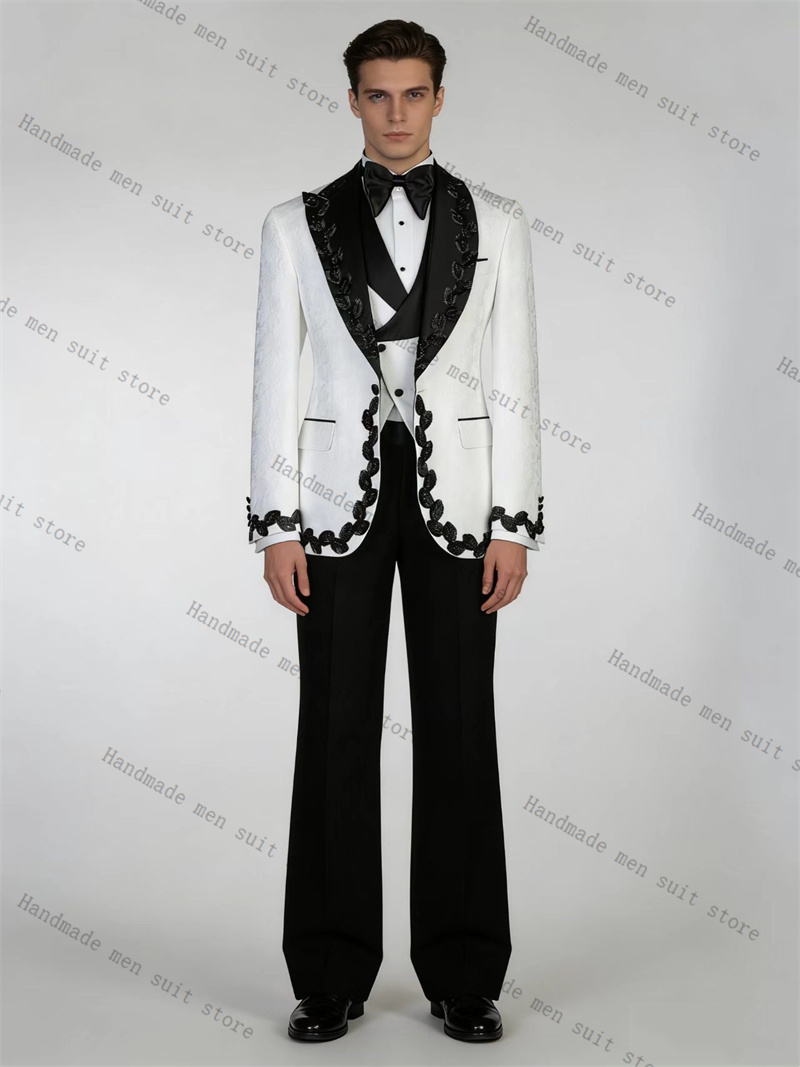 Traje de Hombre Blanco y Negro - Men Formal Wear Black And White reseña y precio
